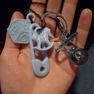 Kawaii/Pastel goth baby boy charm necklace